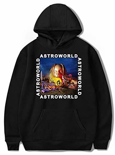 Moda YIMIAO Unisex Sudadera Travis Scott Astroworld Impresión de Logo Hoodie Estilo Casual