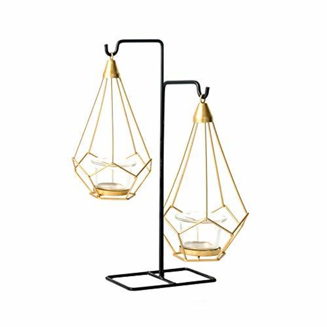 Social kentop Candelabro eléctrico geométricas metal Candelabro portavelas Candelabro con colgador decorativo Artesanía