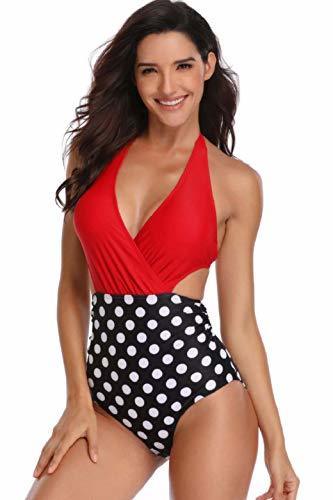 Producto heekpek Mujer Halter Traje de Baño de Una Pieza V-Cuello Top Bikini