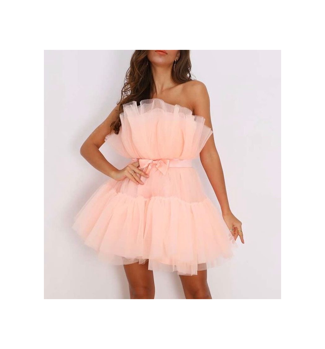 Producto Joyfunear Bow Front Layered Tube Tulle Dress