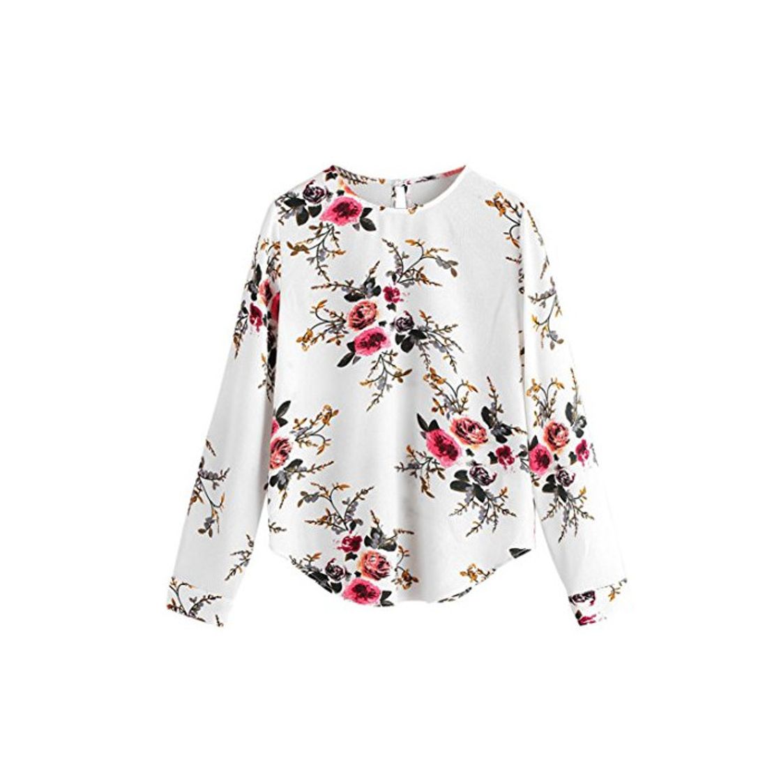 Fashion Toamen Mujeres Flor Floral Bordado Bowknot Blusa Casual Tops Camiseta Suelta (M