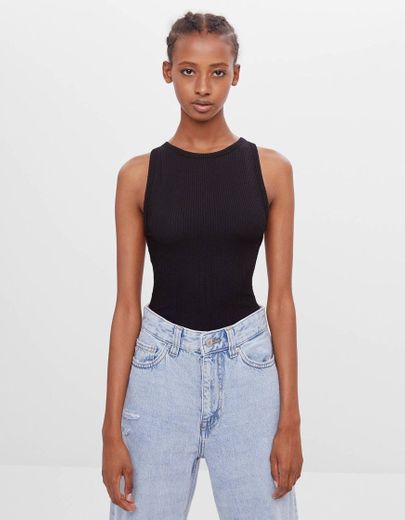 Strappy bodysuit with an open back - Bodysuits - Bershka