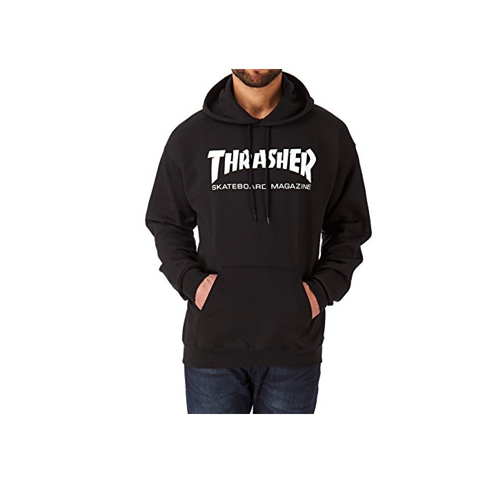 Fashion SUDADURA CON CAPUCHA THRASHER SKATE MAG NEGRO - S