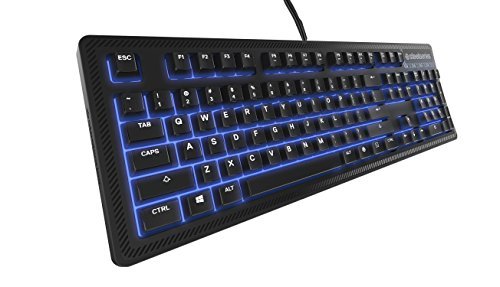 Electronic SteelSeries Apex 100, Teclado para Juegos, con retroiluminación Azul, Teclas Macro, Gestión