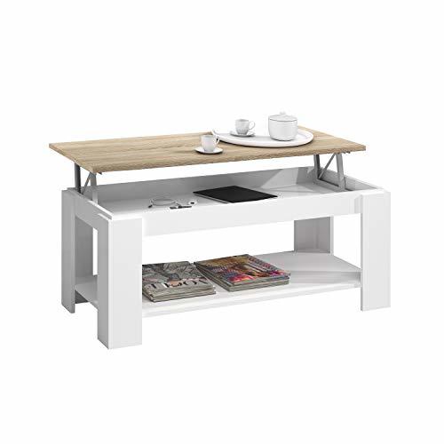Social Habitdesign Mesa de Centro con revistero Incorporado, 102x50x43/54 cm