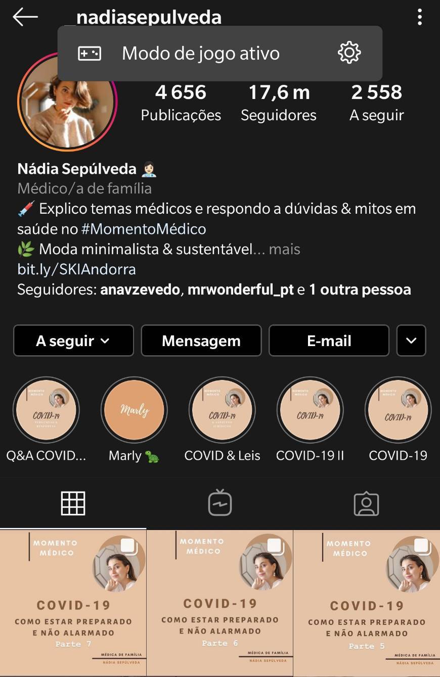 Fashion Instagram de uma médica