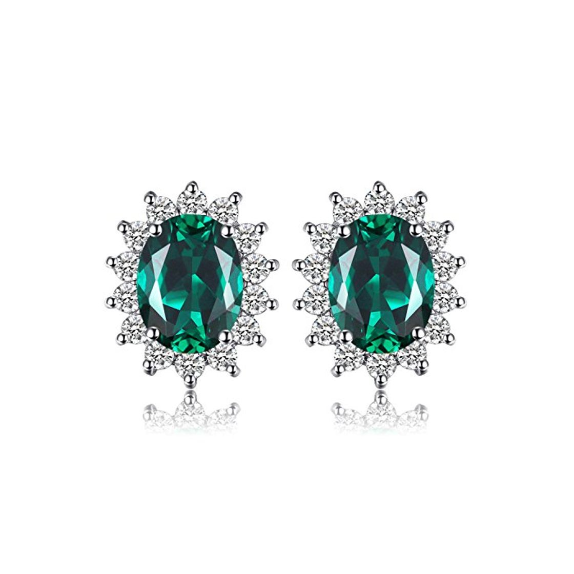 JewelryPalace Pendientes Princesa Diana William Kate Middleton Vintage Halo Oval 1