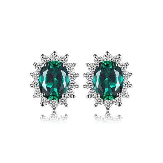 JewelryPalace Pendientes Princesa Diana William Kate Middleton Vintage Halo Oval 1