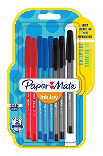 Electrónica Paper Mate InkJoy 100 CAP, bolígrafo con capuchón, punta fina de 0,7 mm y