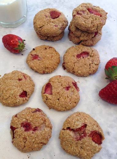 Bolachas de aveia e morango 🍓