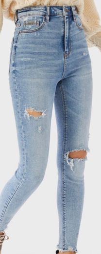 Jeans claras super high waist