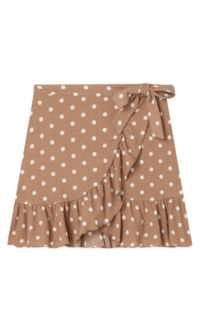 Fashion Polka dot beige skirt 