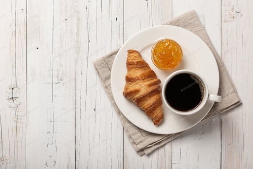 Croissant with coffee 