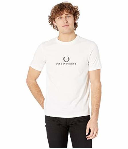 Fred Perry Sports Embroidered Crew Neck T-Shirt Large White