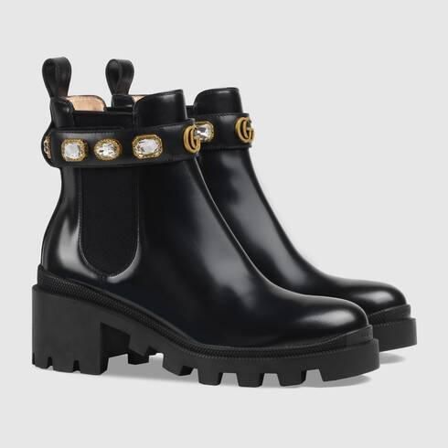Gucci leather ankle boot whit belt
