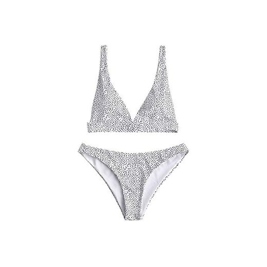 ZAFUL Bikini Set Triangular Sexy Bikini De Lunares con Relleno para Mujer