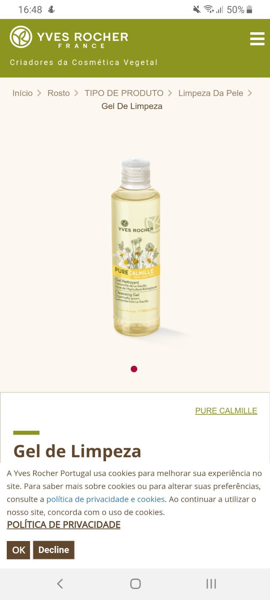 Moda Yves rocher Pure Camille gel de limpeza 