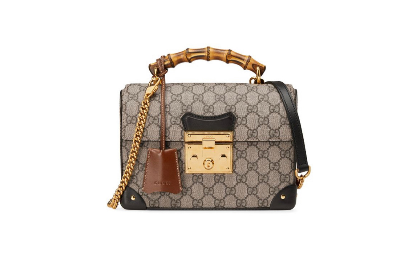 Products Gucci Padlock GG Small Bamboo Shoulder Bag