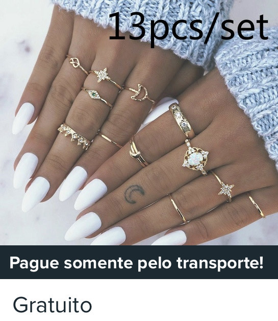 Fashion Conjunto Anéis 