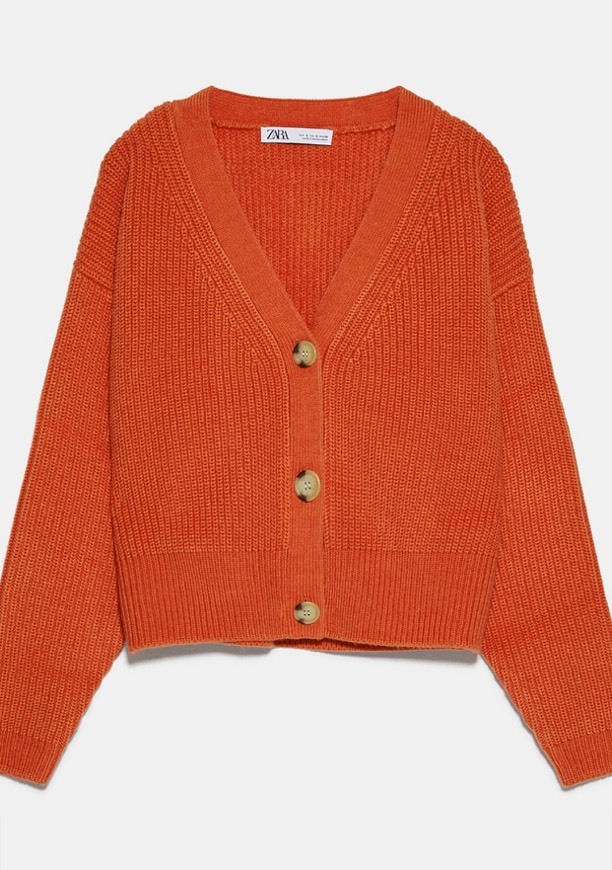 Moda Cardigan Laranja 