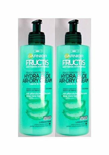 GARNIER Fructis Aloe Secado al Aire Tratamiento Capilar Pelo Normal, Largo, pack