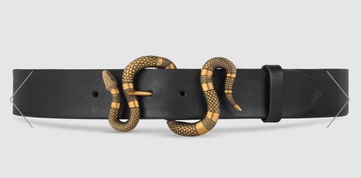 Gucci Leather belt with snake buckle
