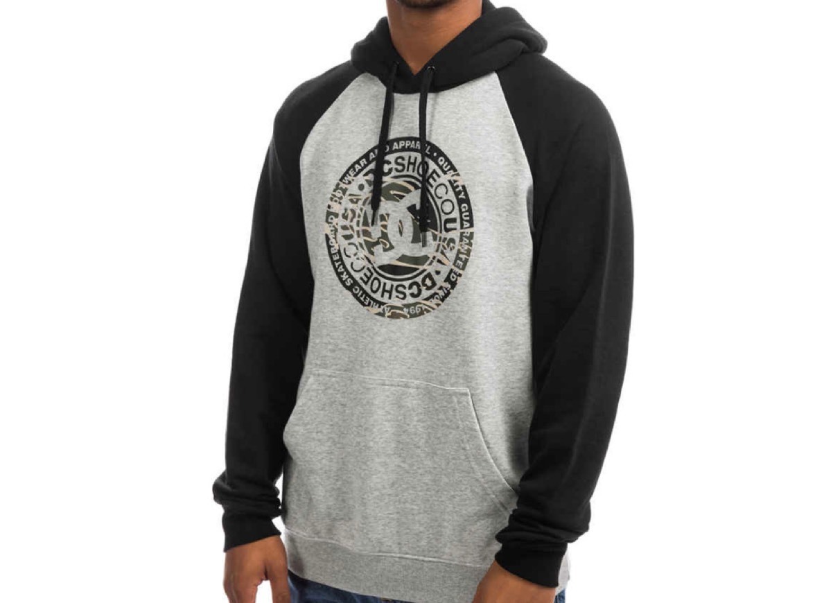 Moda DC CIRCLE STAR RAGLAN HOODIE (GREY HEATHER BLACK 2)