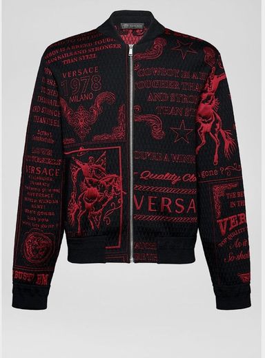 Versace RODEO PATTERN BOMBER JACKET