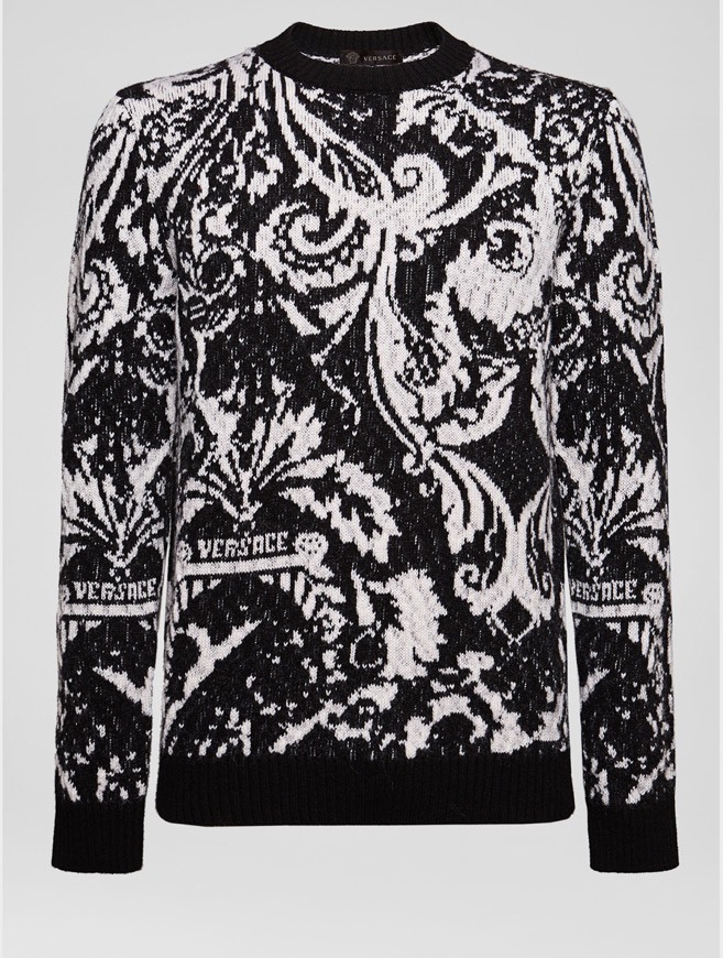 Fashion Versace BAROCCO JACQUARD WOOL SWEATER