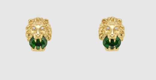 Gucci Yellow gold lion head earrings