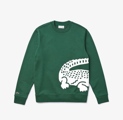 Sweatshirt com decote redondo e crocodilo oversize para home