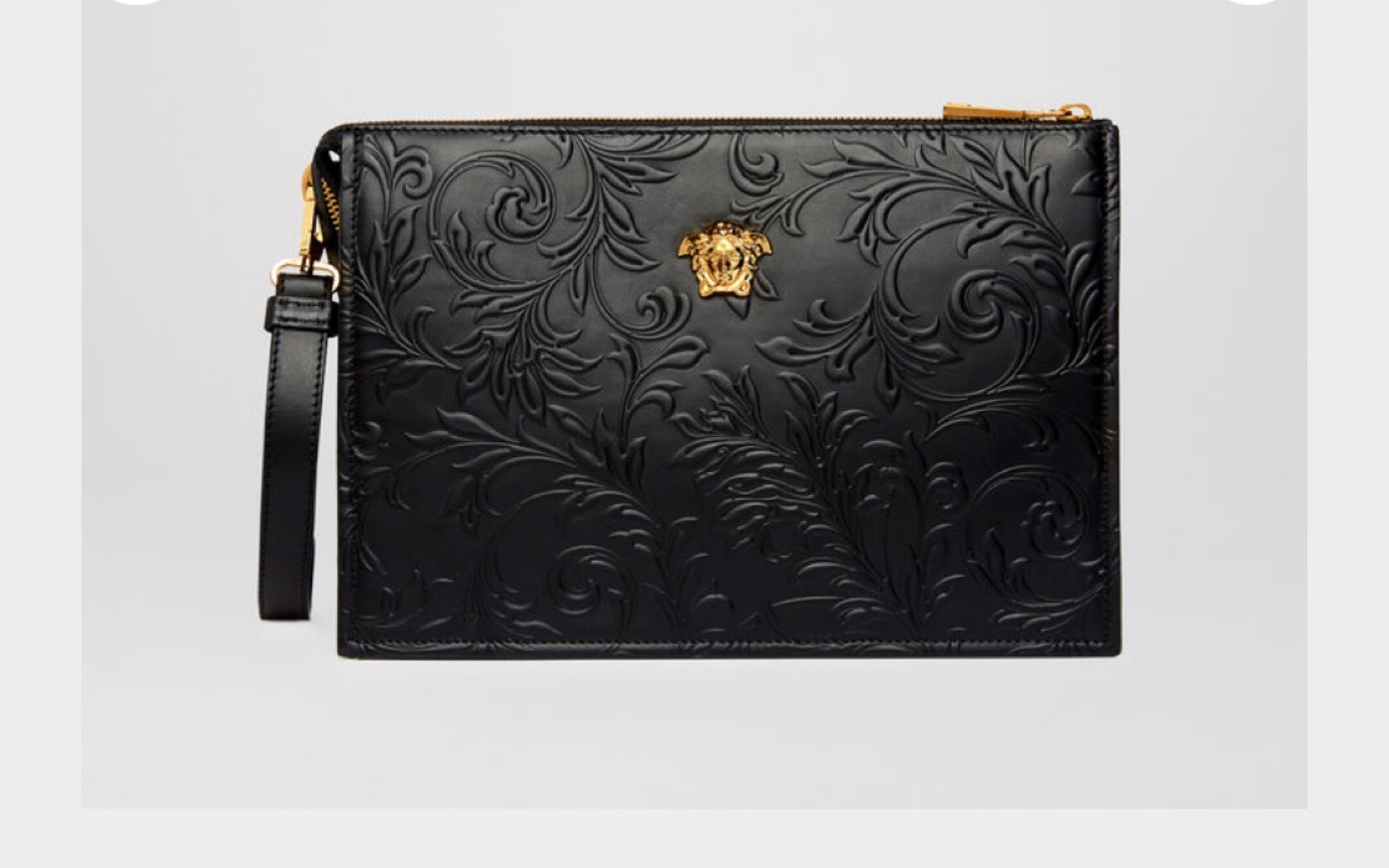 Moda EMBOSSED BAROCCO LEATHER POUCH VERSACE