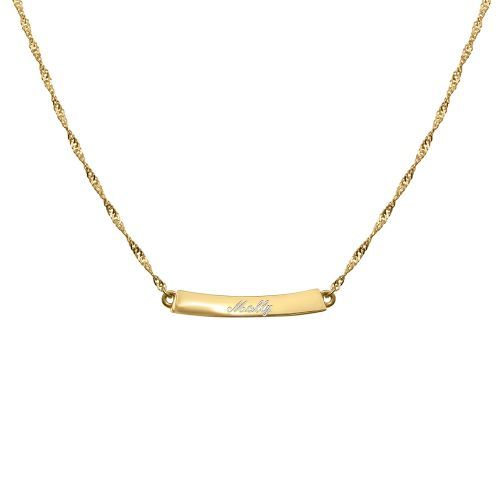 Productos 24k Gold Plated Cherish Engravable Necklace