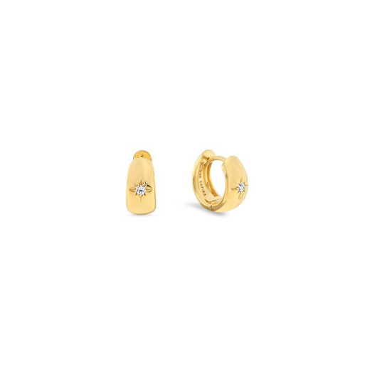 Safira 24k Gold Plated North Star Hoops