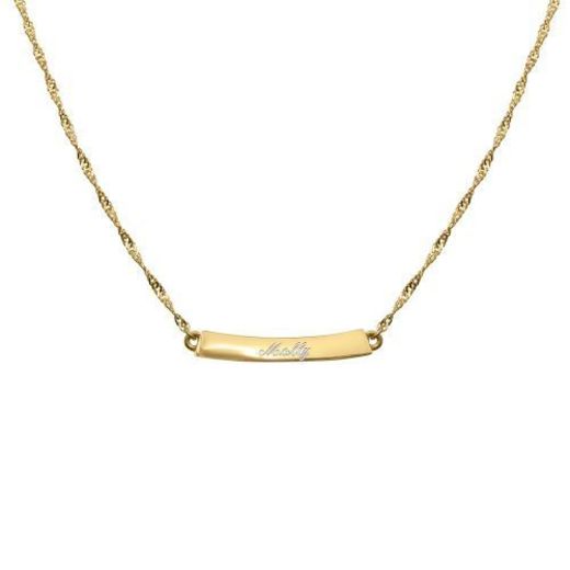 24k Gold Plated Cherish Engravable Necklace