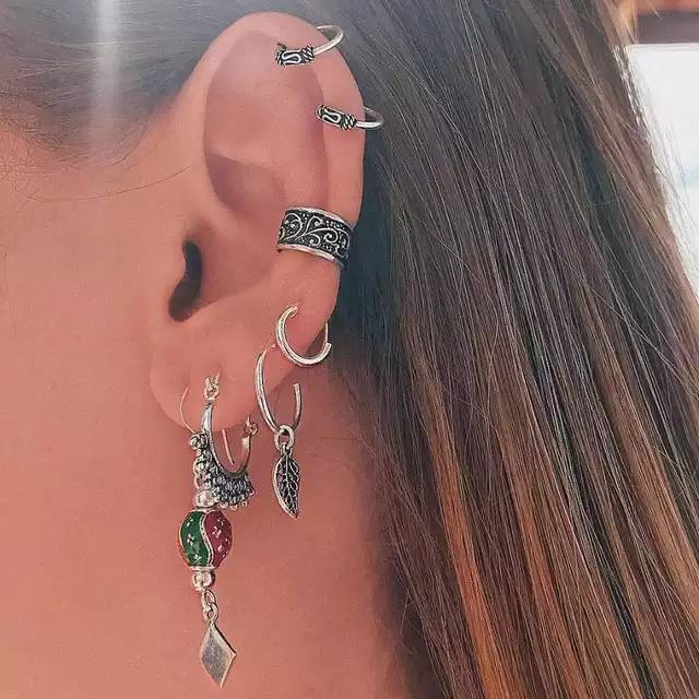 Social Luxe boucle d'oreille en vrai argent massifs