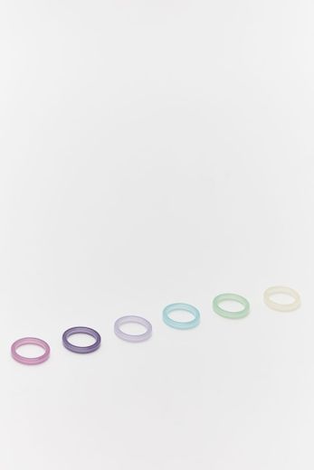 Pack 6 anillos de resina colores