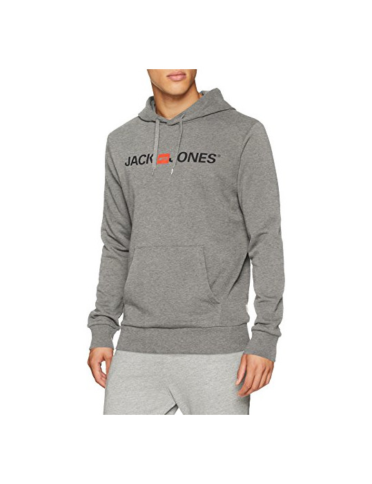 Moda JACK & JONES Jjecorp Logo Sweat Hood Noos Capucha, Gris