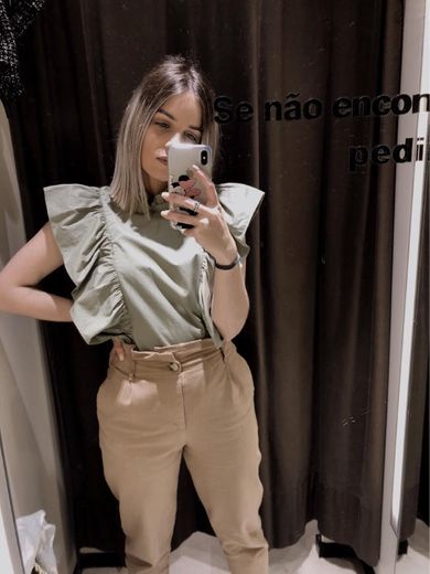 BLUSA POPELINA DE FOLHOS