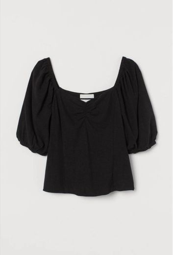 H&M Blusa em Mistura de Linho