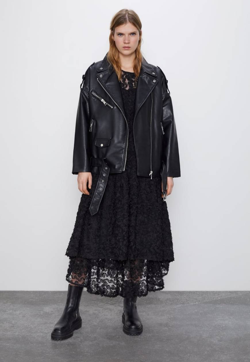Zara Blusão Biker Oversize