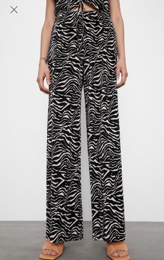 Calças plissadas zebra 
