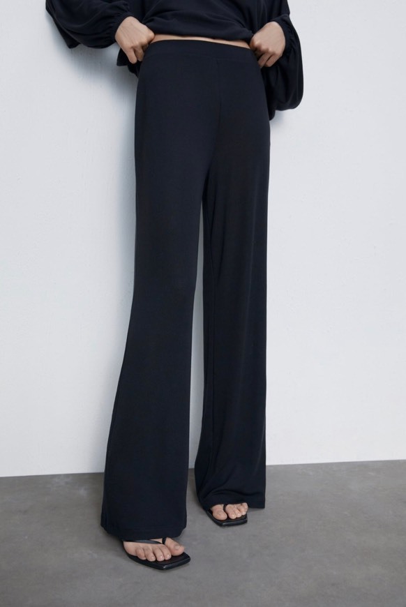 Social Calças fluídas pretas Zara