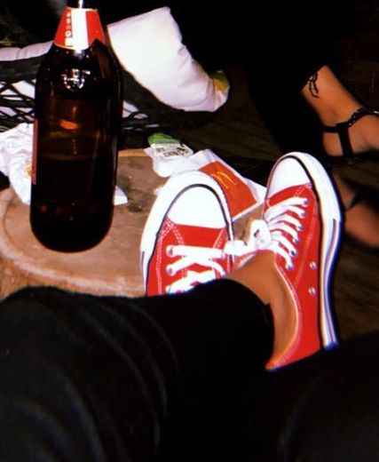 All star red low top 