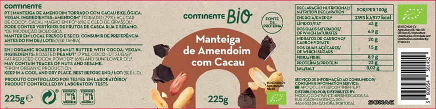 Products Manteiga de amendoim e cacau Bio