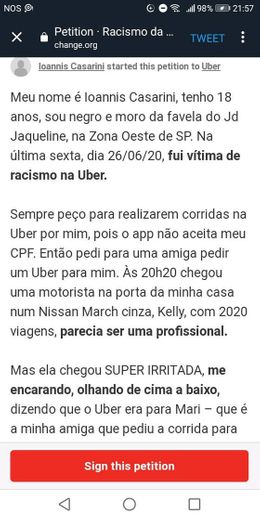 Racismo na Uber Brasil 
