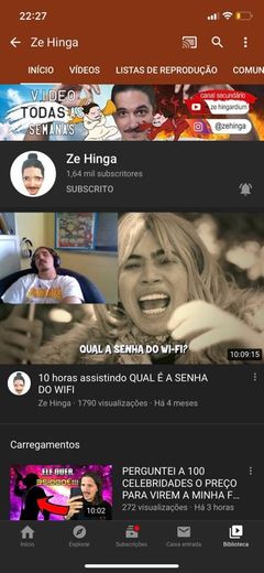 Canal de YouTube Zehinga 