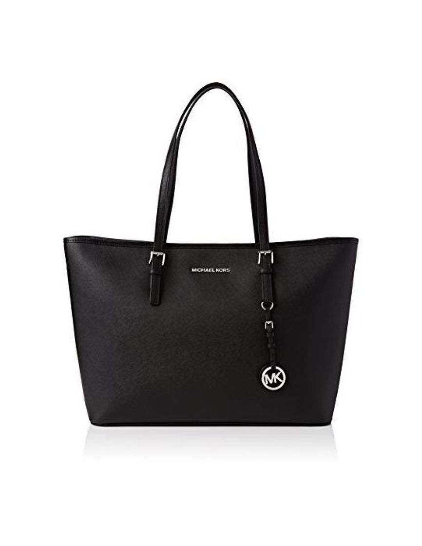 Social Michael Kors Jet Set Medium Travel, Bolso Totes para Mujer, Negro (Black)