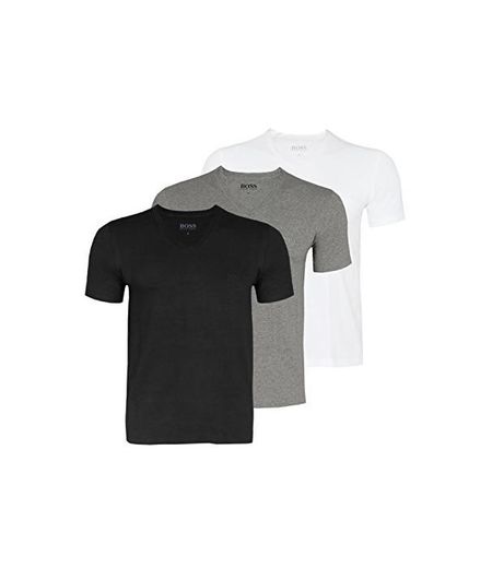 BOSS Hugo - Pack de 3 camisetas clásicas con cuello en V