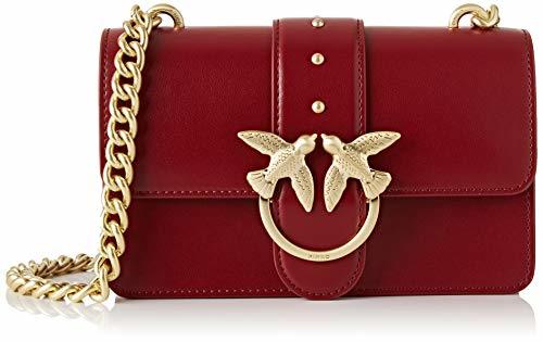 Moda Pinko Mini Love Simply 4, Bolso Bandolera para Mujer, Rojo